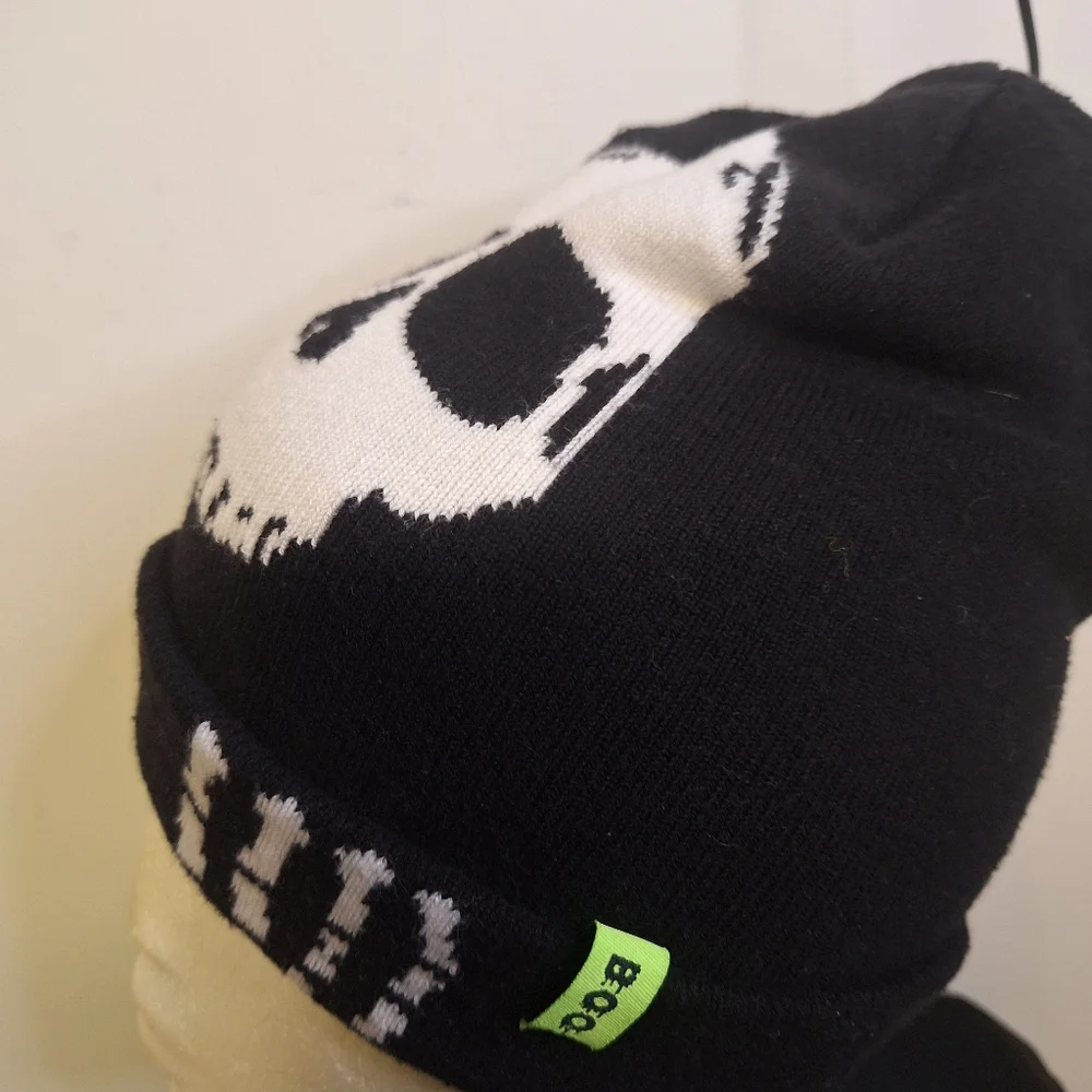 H&M Black and White Skull Sock Hat One Size